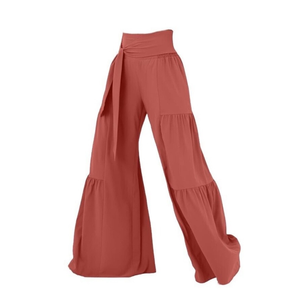 Halara Breezeful High Waist Shirred Tie Front/Back Wide Leg Flowy Pant Size L